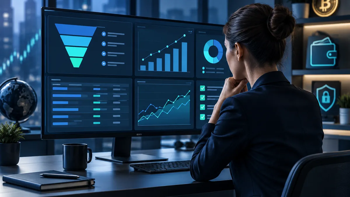 Dashboard zur Messung von Marketingkampagnen für Krypto-Plattformen